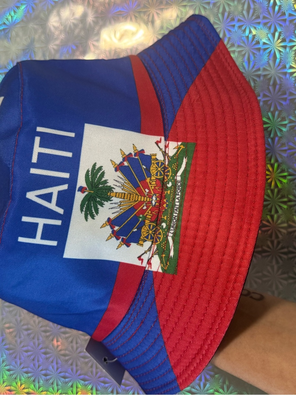 Haiti Flag Bucket Hat - Blue & Red
